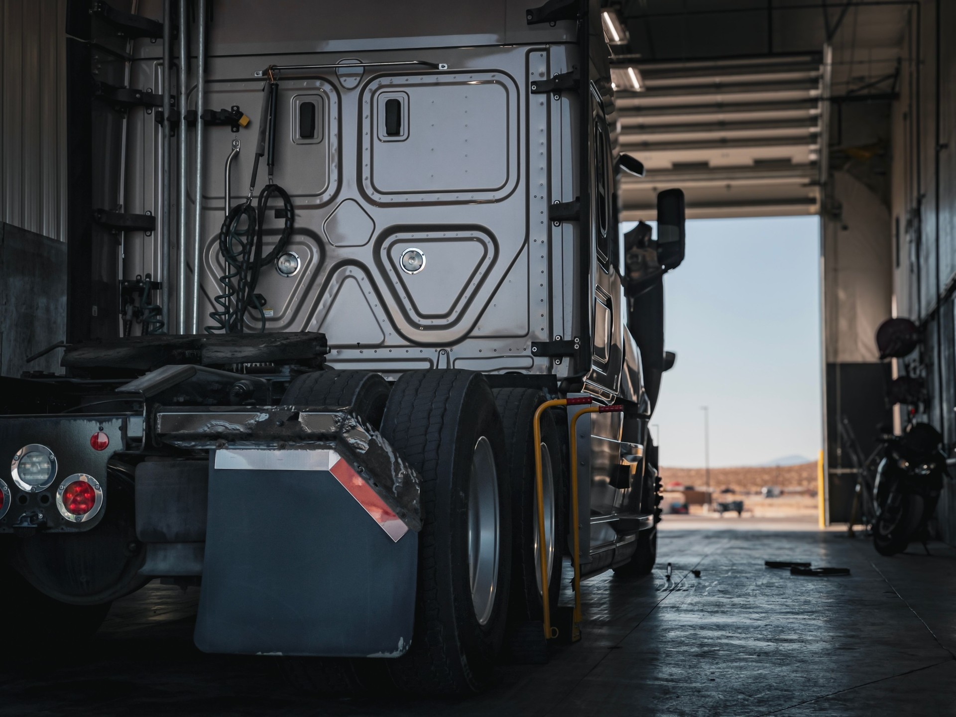 Semi-truck in a Service Bay